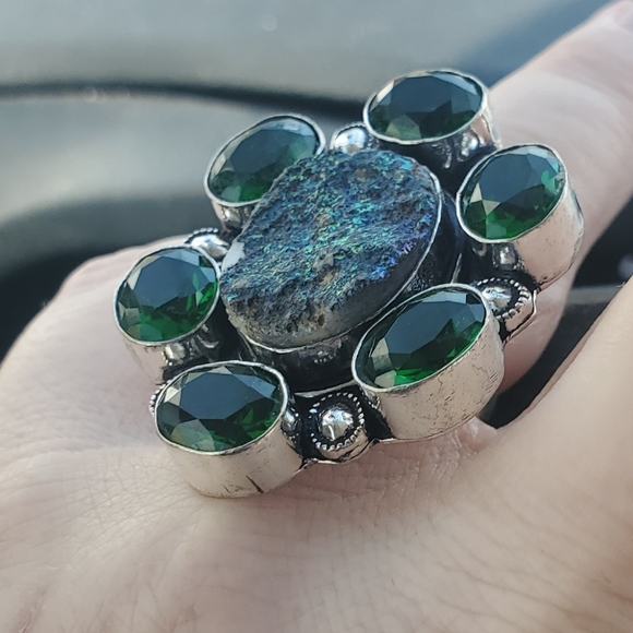 New Chrome Diopside 925 Silver Statement Ring. - Picture 7 of 13